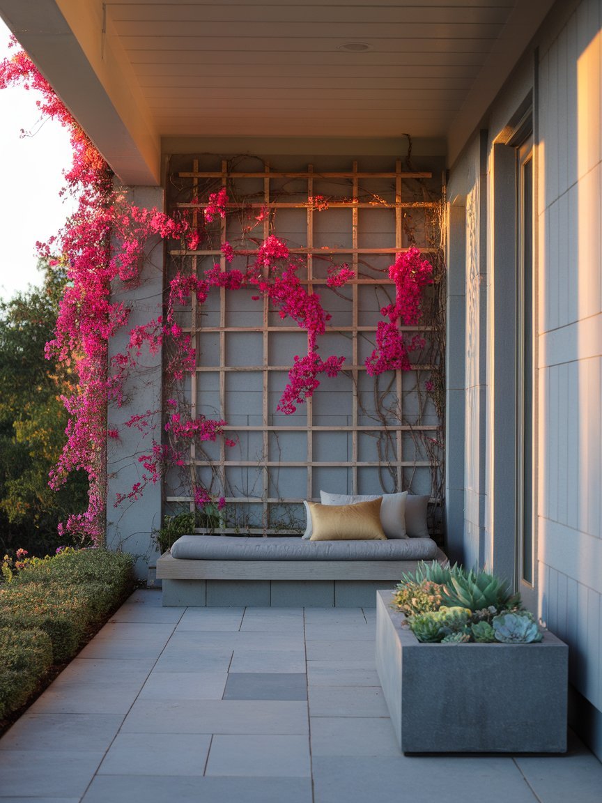 Sunset Glow with Modern Bougainvillea Design