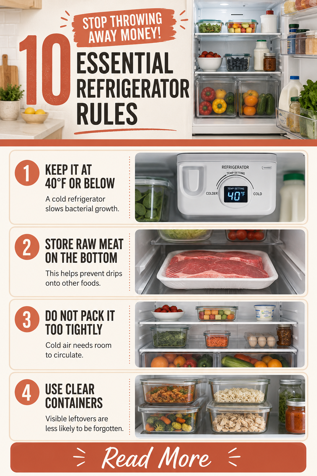 Essential refrigerator rules for organization