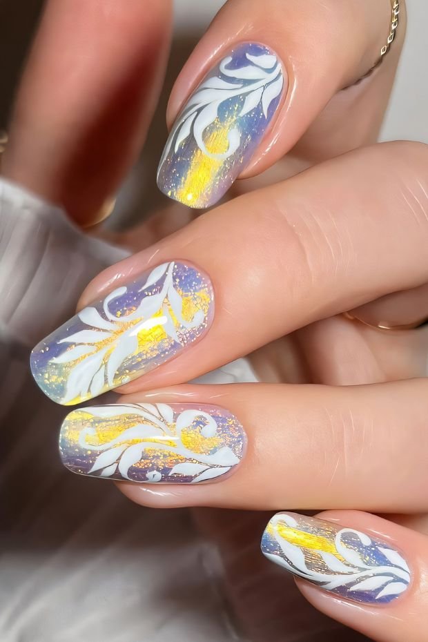 Charming Winter Wonderland Nail Art Design