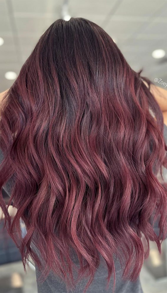 Cherry Burgundy Balayage