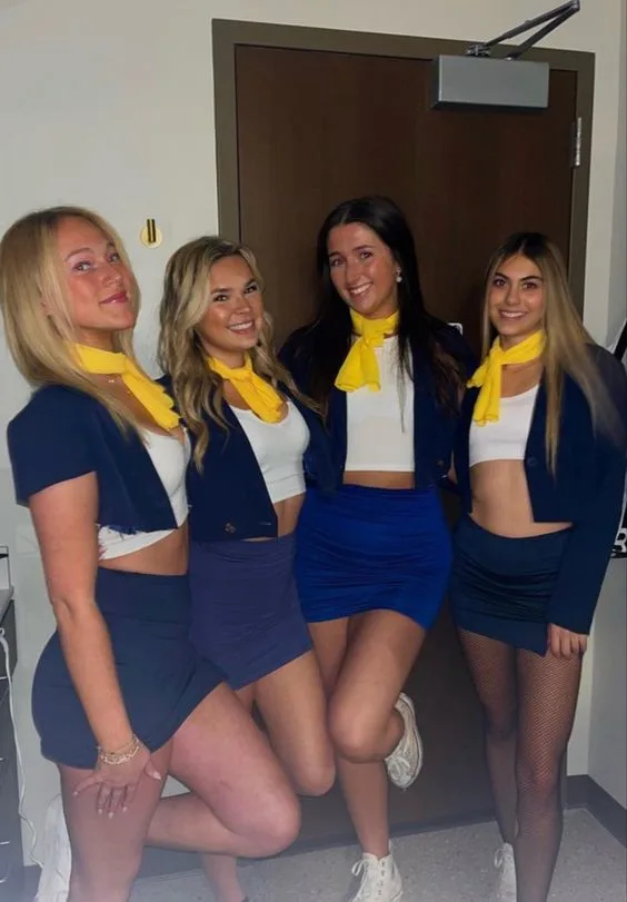 Chic Flight Attendant Costume Quartet