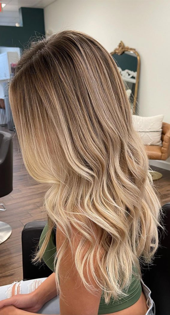 Dark Blonde to Creamy Blonde Balayage