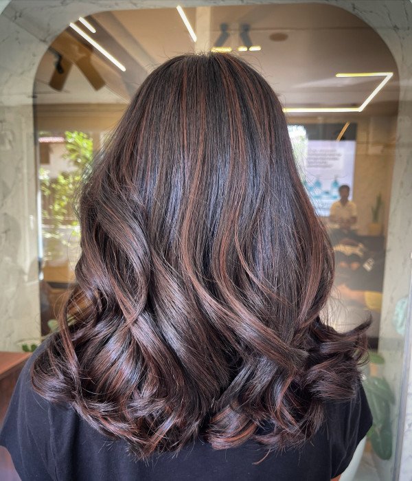 Dark Chocolate with Copper Balayage