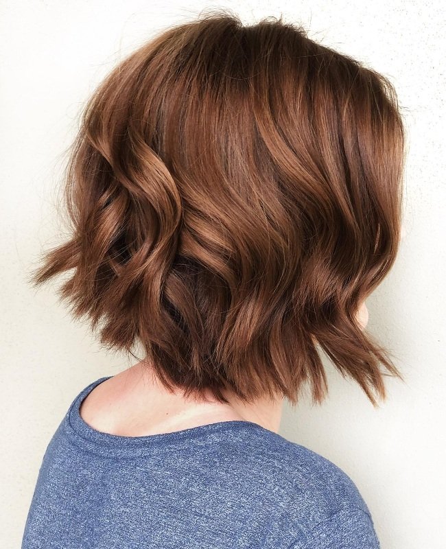 Textured Wavy Brown Bob