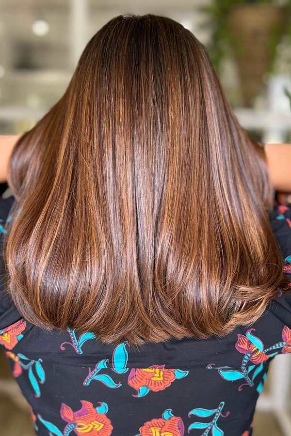 Warm Brown Gold Balayage